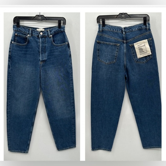 Y2K NWT TRIARCHY MOM highrise button relaxed tapered trendy stylish blue jean 27 - Picture 2 of 12